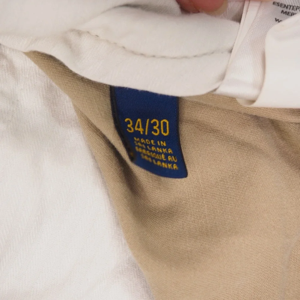 Polo Ralph Lauren Chino Pants Mens 34x30 Tan Stretch Slim Fit Preppy Casual
